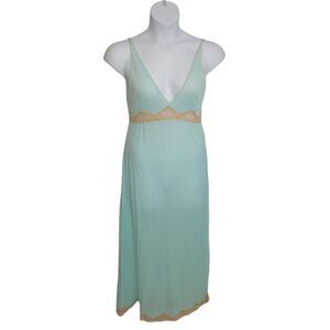 VINTAGE 70s Emilio Pucci‎ blue nightgown with lace trim S